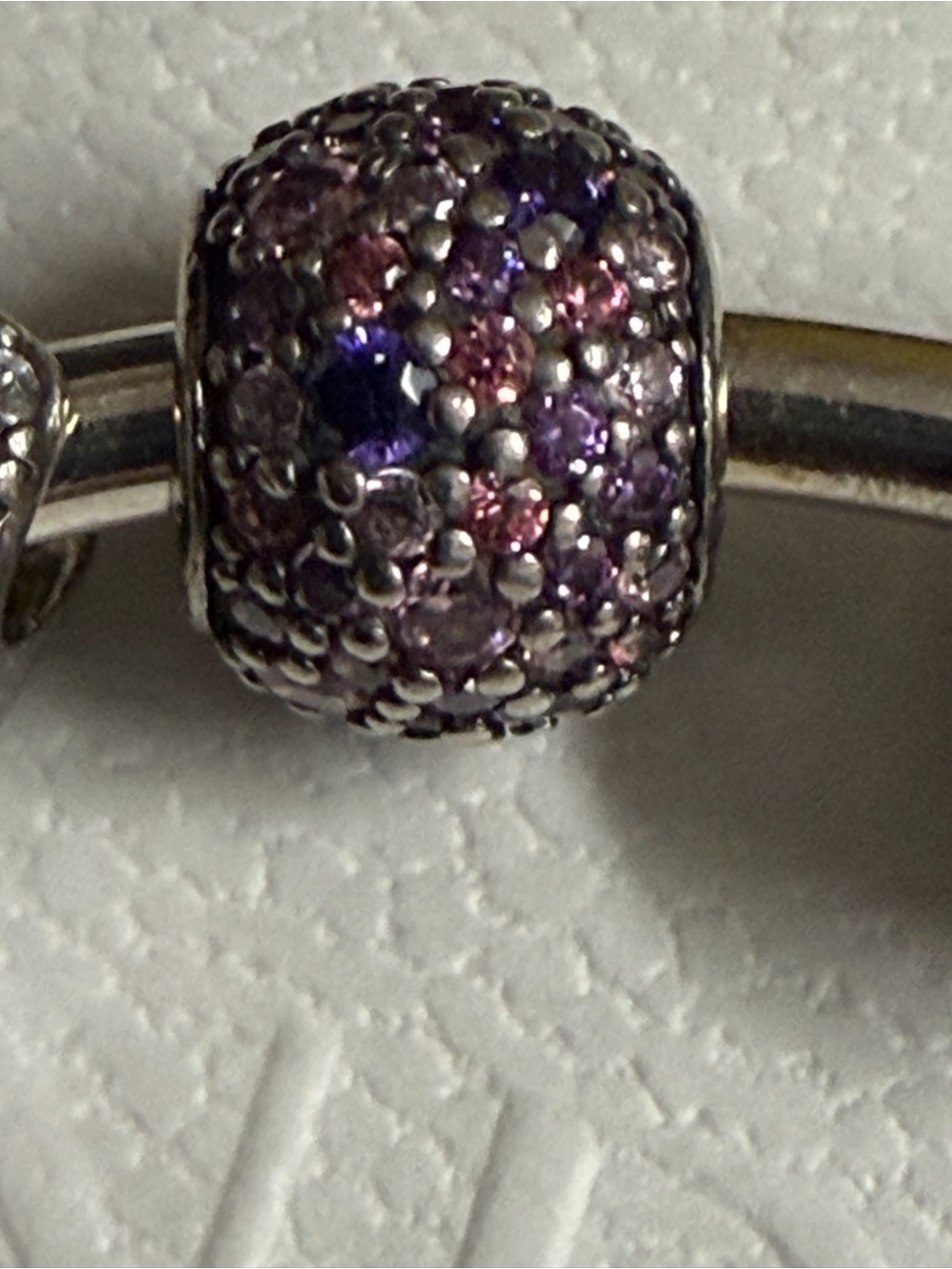 Authentic Pandora Pave Lights Charm with Multicolored Cubic Zirconia Silver